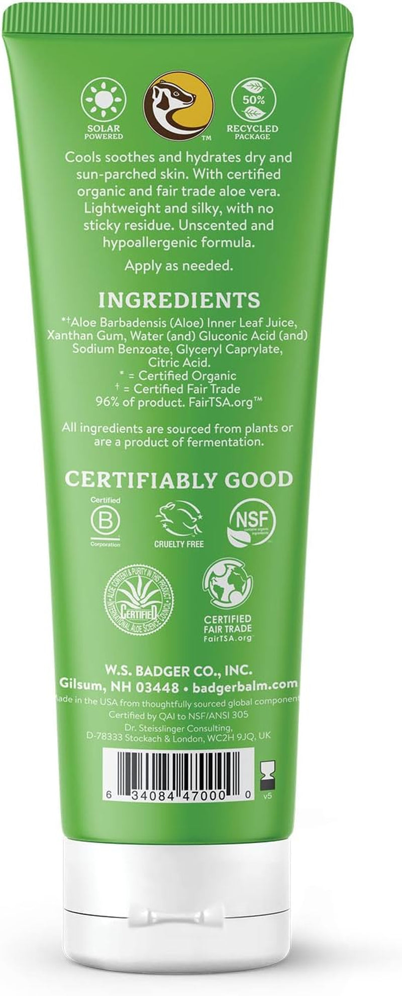 - Cooling and Soothing Aloe Vera Gel Unscented - 4 Oz.